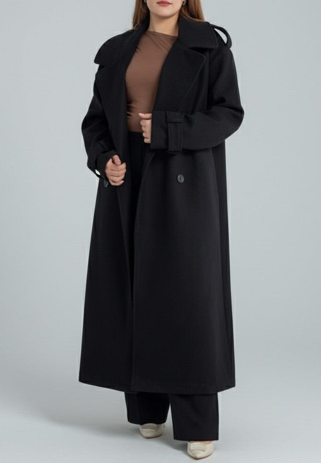 MONTEAU CACHEMIRE LONG NOIR
