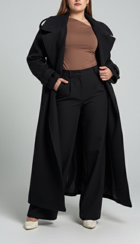 MONTEAU CACHEMIRE LONG NOIR